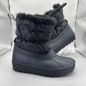Pajar Canada Spacey Winter Boots Womens Size 7 Black Waterproof Faux Fur Snow
